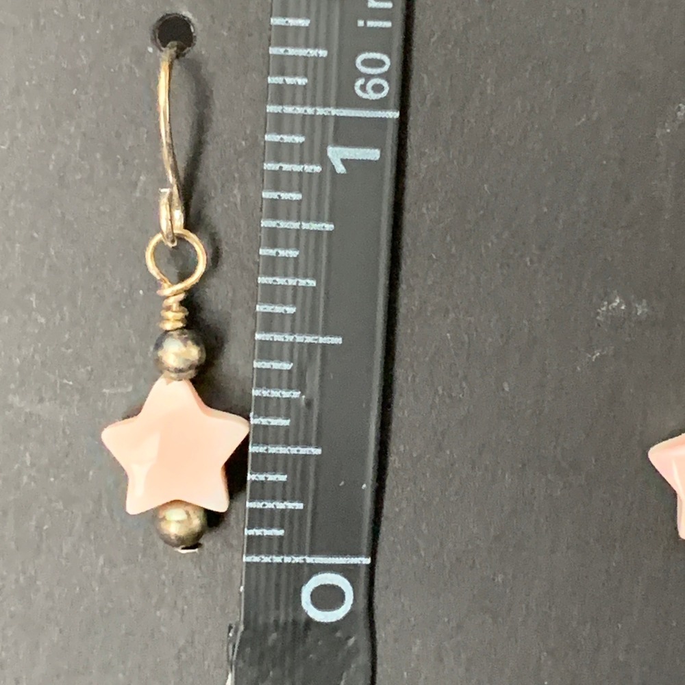 925 Sterling Silver Pink Conch Star Desert Pearl Drop Earrings Southwestern Boho